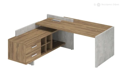 Стол для руководителя левый Дерево и камень/Wood&Stone СФ-531221